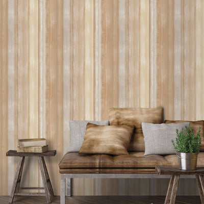 product image for Waterfall Stripe Wallpaper in Ochre/Brown from the Evergreen Collection by Galerie Wallcoverings 87