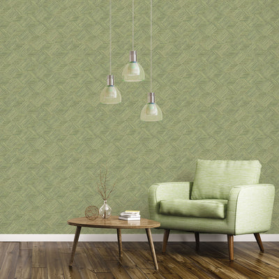 product image for Grassy Tile Wallpaper in Green from the Evergreen Collection by Galerie Wallcoverings 28