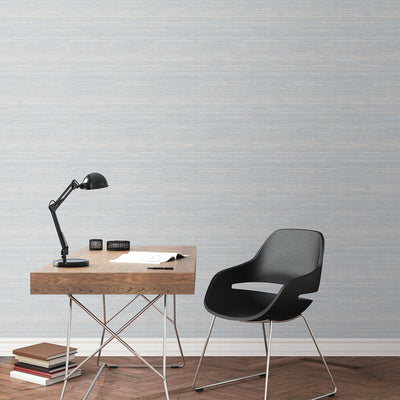 product image for Grasscloth Wallpaper in Blue/Beige from the Evergreen Collection by Galerie Wallcoverings 36
