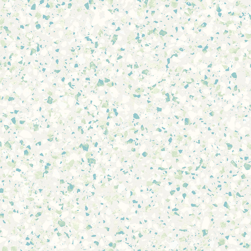 media image for sample terrazzo wallpaper in aqua mica from the evergreen collection by galerie wallcoverings 1 241