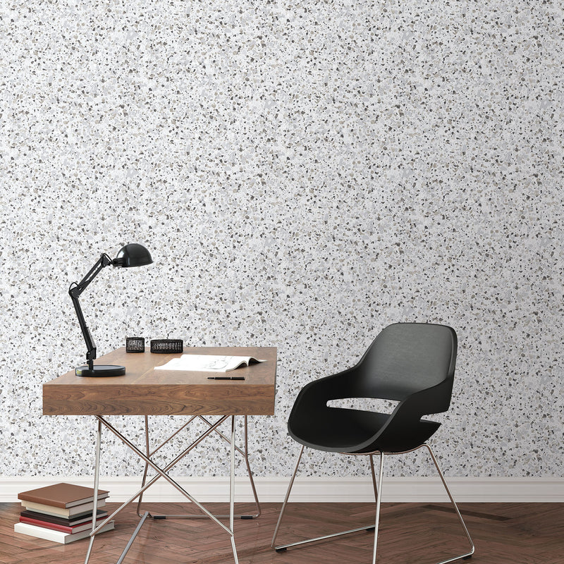 media image for Terrazzo Wallpaper in Grey/Mica from the Evergreen Collection by Galerie Wallcoverings 237