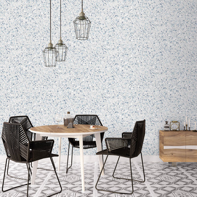 product image for Terrazzo Wallpaper in Blue/Mica from the Evergreen Collection by Galerie Wallcoverings 29