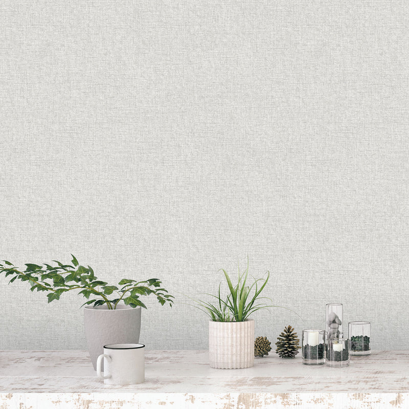 media image for Linen Plain Wallpaper in Grey from the Evergreen Collection by Galerie Wallcoverings 263
