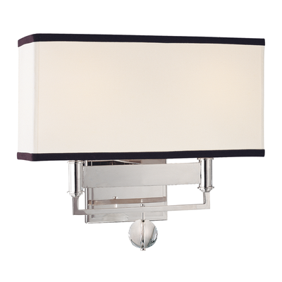 product image for hudson valley gresham park 2 light wall sconce with black trim on shade 1 93