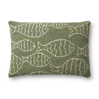 product image of Hooked Green Pillow Flatshot Image 1 526