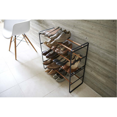 product image for Plain Low-Profile Shoe Rack - Wood and Steel by Yamazaki 46