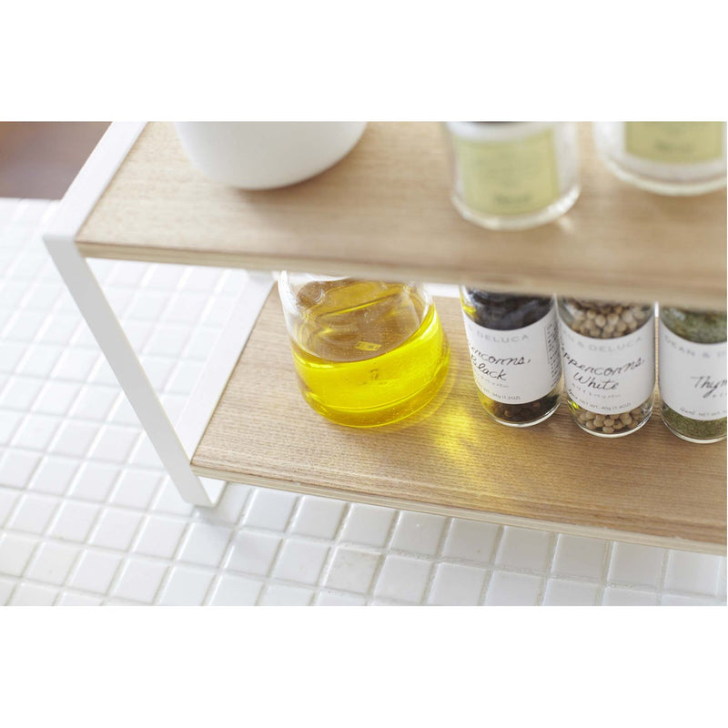 media image for Tosca 2-Tier Countertop Spice Rack - Wood and Steel by Yamazaki 218