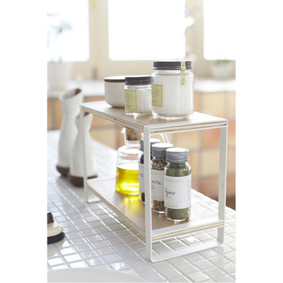 product image for Tosca 2-Tier Countertop Spice Rack - Wood and Steel by Yamazaki 26