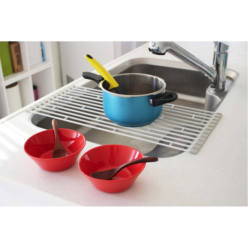 media image for Plate Over the Sink Folding Drying Rack by Yamazaki 240