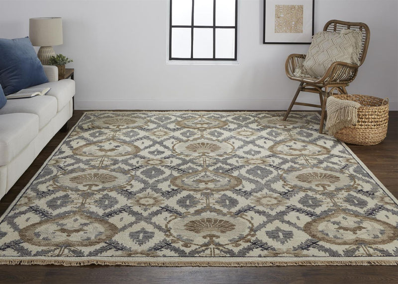 media image for Bennet Hand Knotted Beige and Gray Rug by BD Fine Roomscene Image 1 285