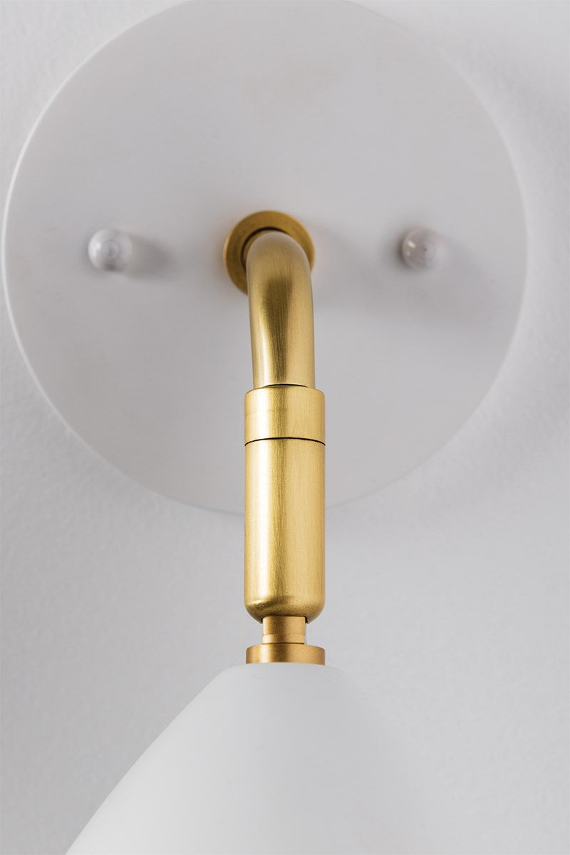 media image for gia 1 light wall sconce by mitzi h308101 agb wh 5 274
