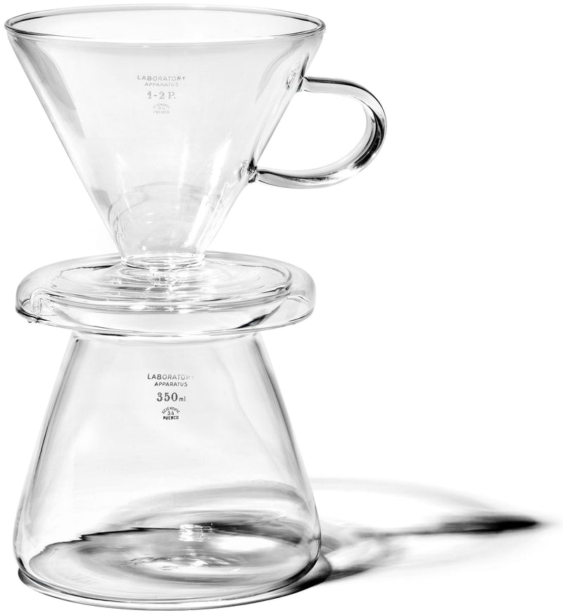 media image for glass coffee dripper set design by puebco 6 25