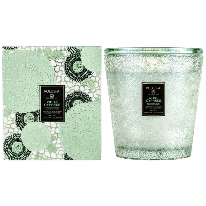 media image for 3 wick hearth glass candle in white cypress by voluspa 3 234
