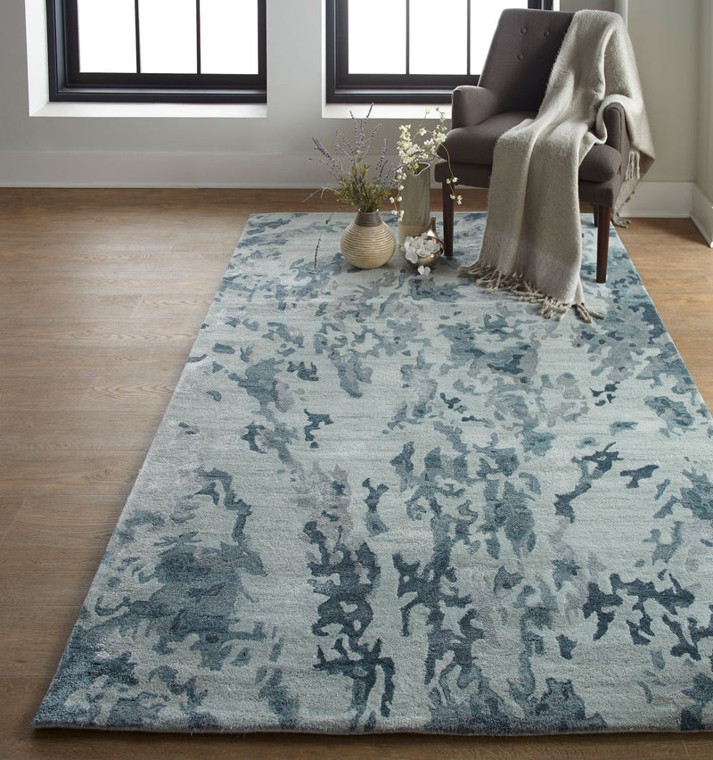 media image for Orwell Hand Tufted Gray and Teal Rug by BD Fine Roomscene Image 1 272