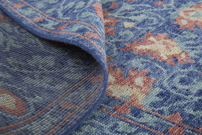 product image for Bennet Hand Knotted Blue and Orange Rug by BD Fine Roll Image 1 53