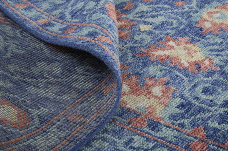 media image for Bennet Hand Knotted Blue and Orange Rug by BD Fine Roll Image 1 297