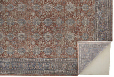 product image for Gilford Rust and Blue Rug by BD Fine Fold Image 1 19