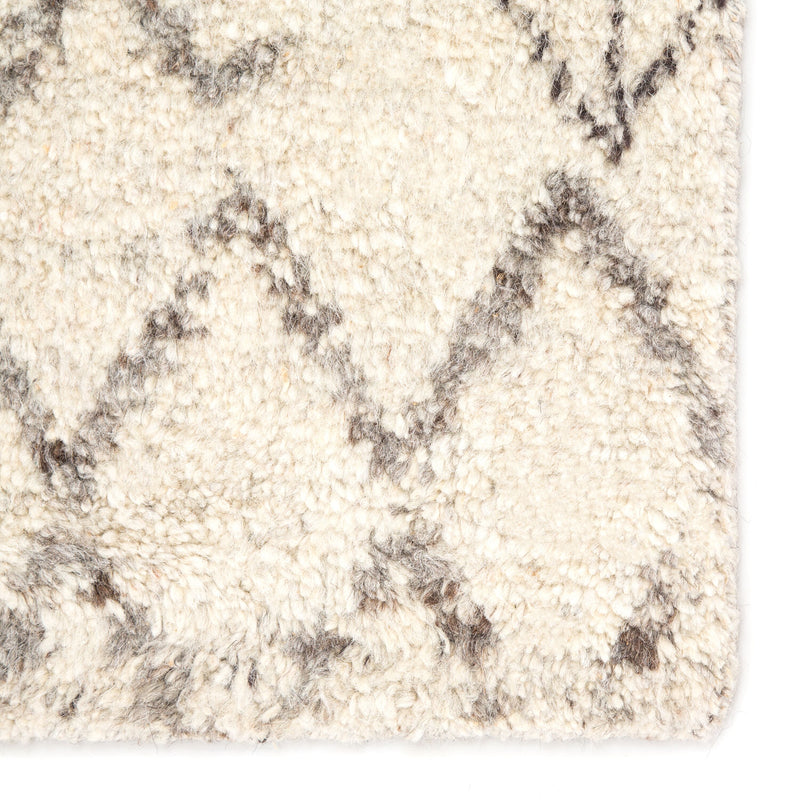 media image for Zola Hand-Knotted Geometric Ivory & Brown Area Rug 285