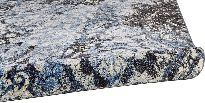 media image for Tullamore Blue and Black Rug by BD Fine Roll Image 1 229