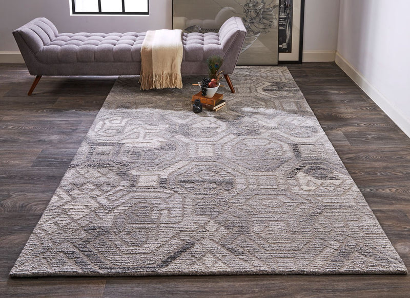 media image for Palatez Hand Tufted Light and Dark Gray Rug by BD Fine Roomscene Image 1 273