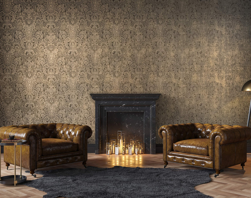 media image for Aphrodite Brown Gold Wallpaper from the Adonea Collection by Galerie Wallcoverings 291