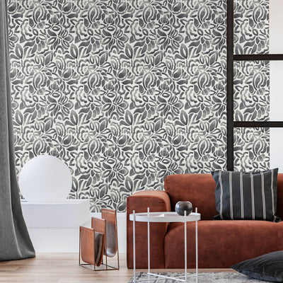 product image for Lana Brussels Lace Wallpaper in Black Cumin 60