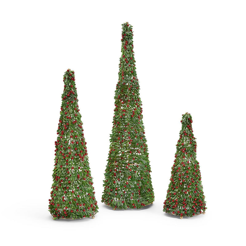 media image for hand crafted glass beads christmas trees set of 3 1 257