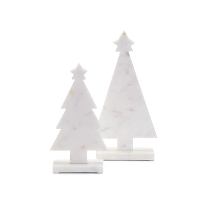 product image of marble christmas tree decor set of 2 1 571