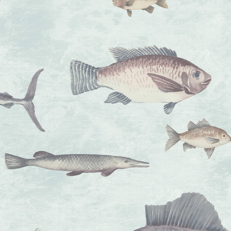 media image for Aquatic Watercolor Wallpaper in Aqua/Taupe 281