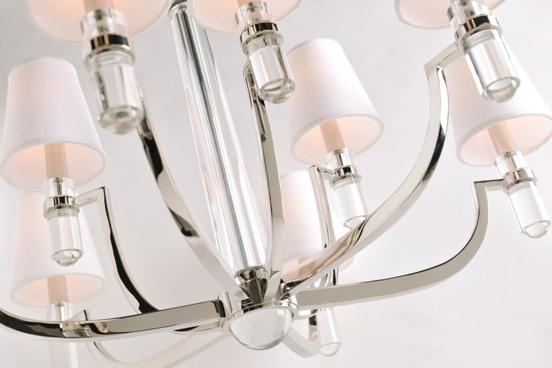 media image for dayton 9 light chandelier white shade design by hudson valley 4 23