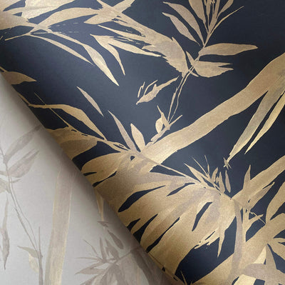 product image for Foliage Silhouette Wallpaper in Black/Gold 98