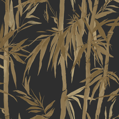 product image of Foliage Silhouette Wallpaper in Black/Gold 555