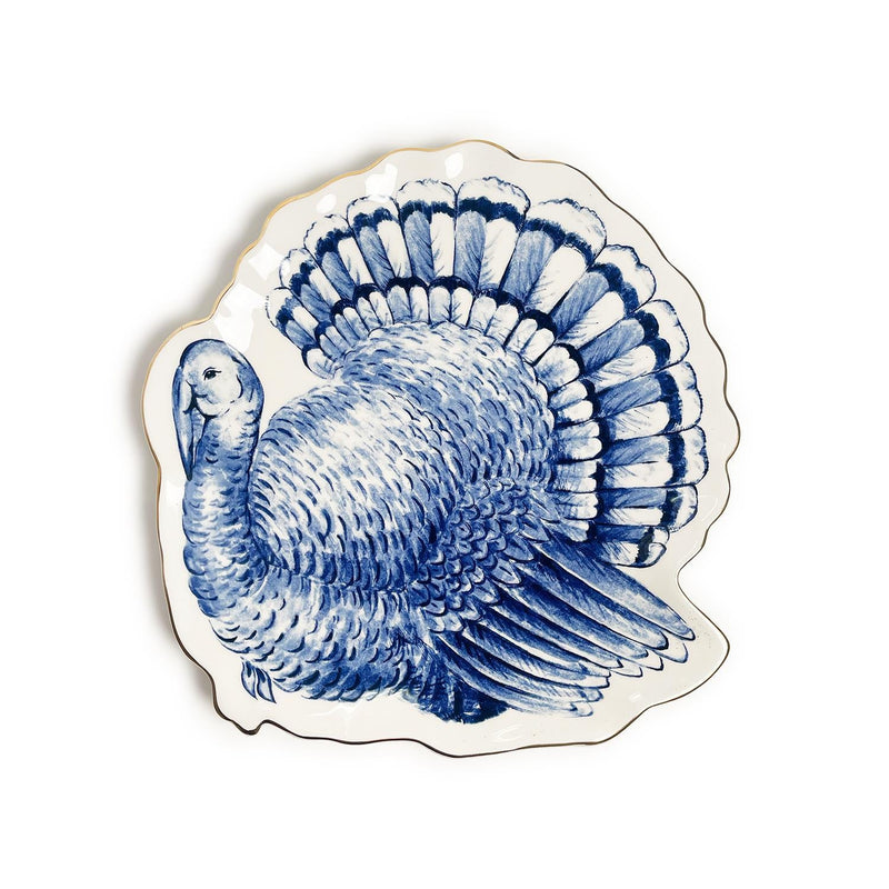 media image for Blue and White Turkey Plate 264