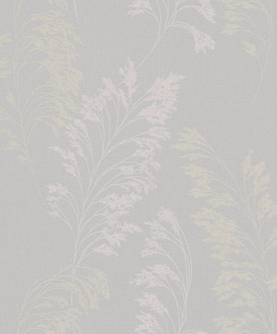 product image for Feather Shrub Wallpaper in Soft Grey/Gold from the Olio Collection 28