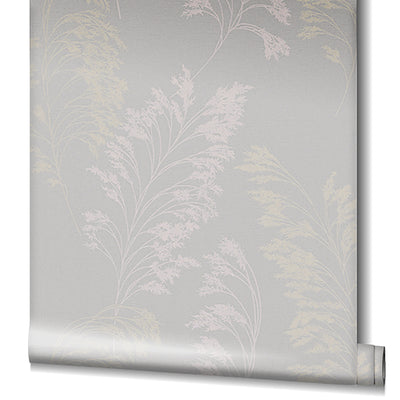 product image for Feather Shrub Wallpaper in Soft Grey/Gold from the Olio Collection 42