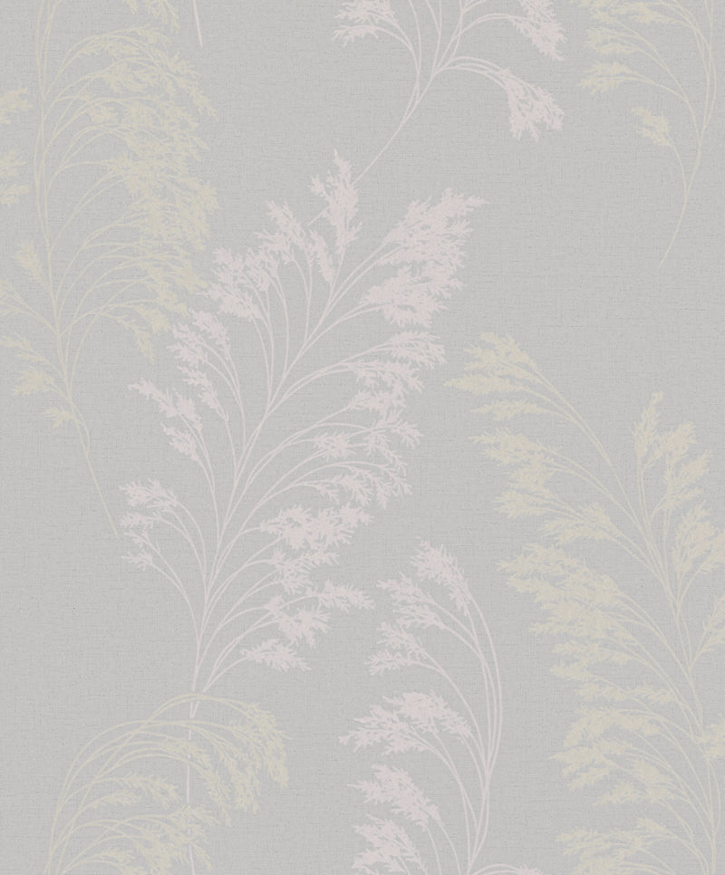 media image for Feather Shrub Wallpaper in Soft Grey/Gold from the Olio Collection 285
