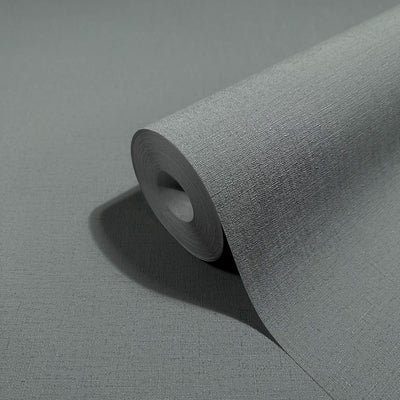 product image for Linen Texture Wallpaper in Dark Grey from the Olio Collection 3