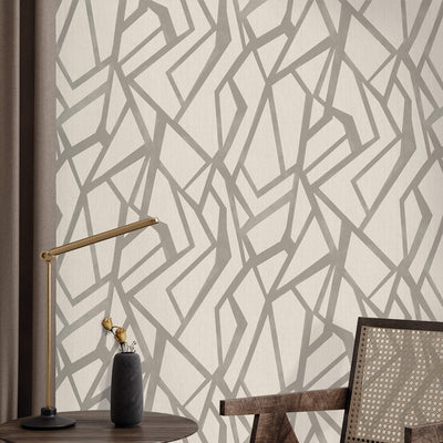product image for Geometric Raised Ink Wallpaper in Warm Greige 19