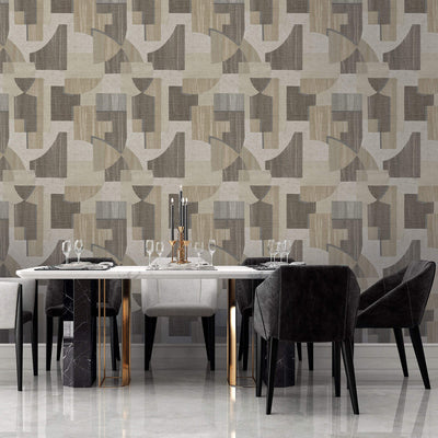 product image for Geo Art Deco Wallpaper in Chocolate/Caramel 94