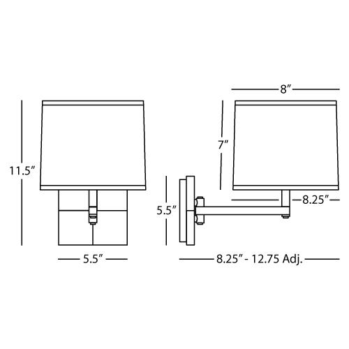 media image for Oliver Swing Arm Sconce by Robert Abbey 237