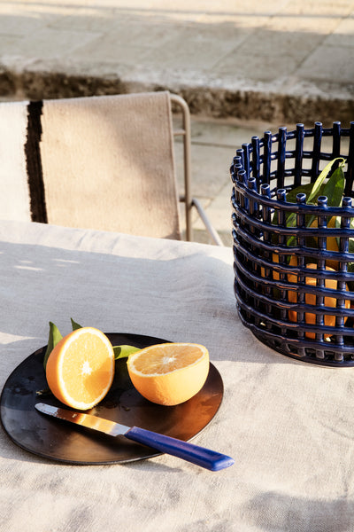 product image for Ceramic Basket - Blue in Various Sizes by Ferm Living 25