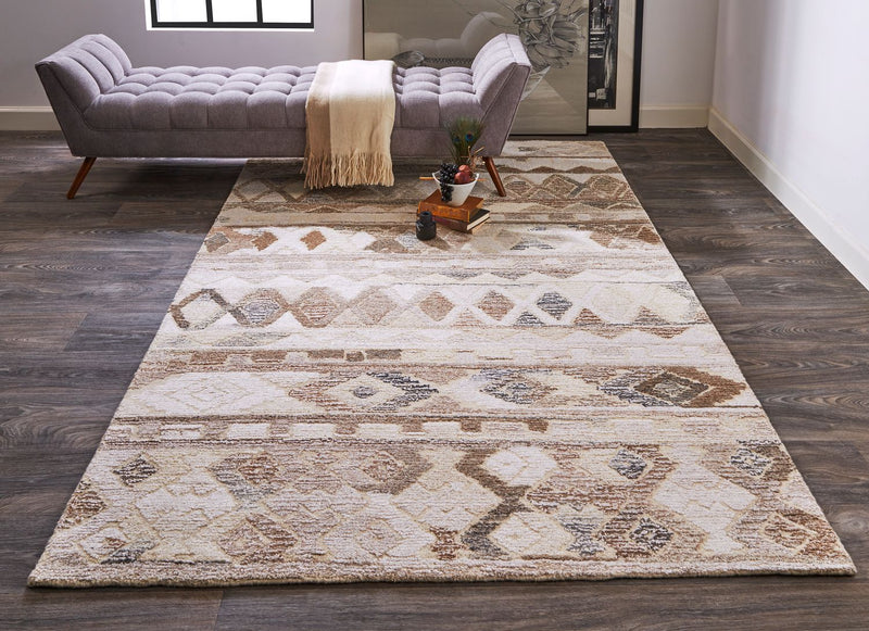 media image for Palatez Hand Tufted Ivory and Brown Rug by BD Fine Roomscene Image 1 263