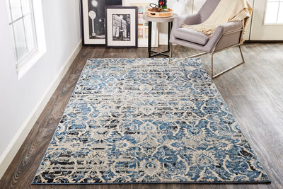 product image for Tullamore Blue and Gray Rug by BD Fine Roomscene Image 1 22