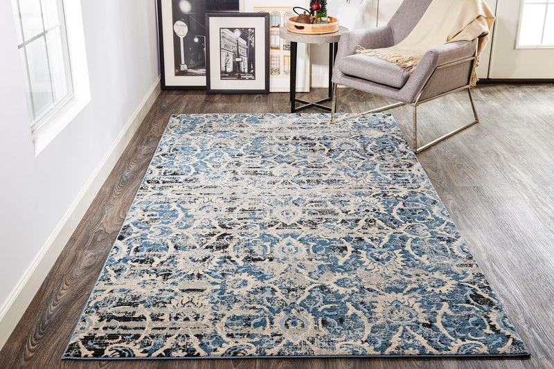media image for Tullamore Blue and Gray Rug by BD Fine Roomscene Image 1 225
