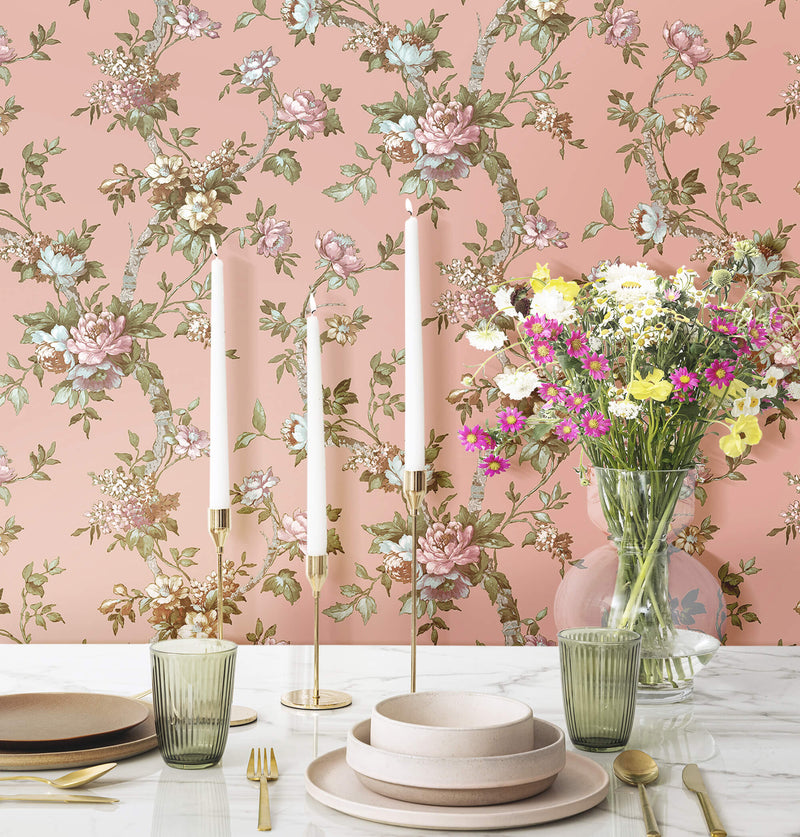 media image for Ramo Edra Pink Wallpaper from Cottage Chic Collection by Galerie Wallcoverings 293