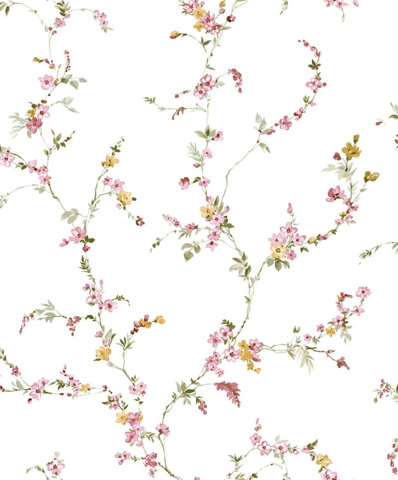 media image for Fiorellino Edra Pink Wallpaper from Cottage Chic Collection by Galerie Wallcoverings 243