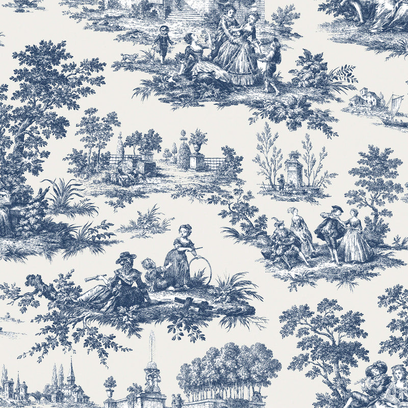 media image for Paesaggio Barocco Blue Wallpaper from Cottage Chic Collection by Galerie Wallcoverings 257