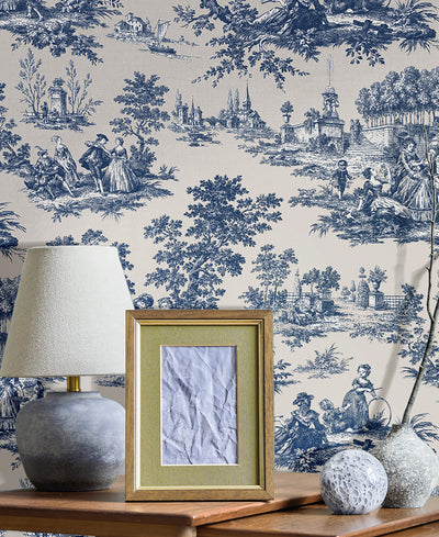 product image for Paesaggio Barocco Blue Wallpaper from Cottage Chic Collection by Galerie Wallcoverings 32