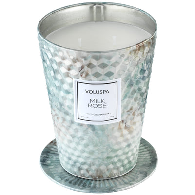 product image for 2 Wick Tin Table Candle in Milk Rose design by Voluspa 36