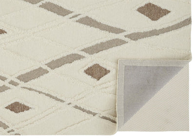 product image for Elika Hand Tufted Ivory and Beige Rug by BD Fine Fold Image 1 80